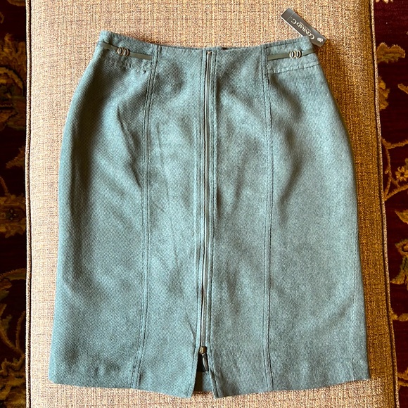 Green Corduroy Midi Skirt - Picture 2 of 13